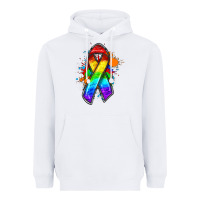White Pride ribbon Heavyweight Hoodie - FaDigitalArtStudio