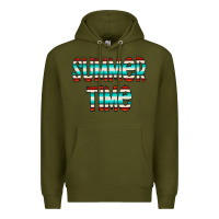 Army Green summer time serape doodle Premium Hoodie - CowCowDesign