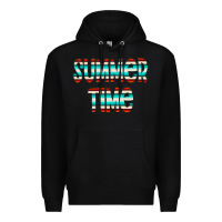Black summer time serape doodle Premium Hoodie - CowCowDesign