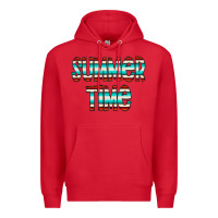 Red summer time serape doodle Premium Hoodie - CowCowDesign