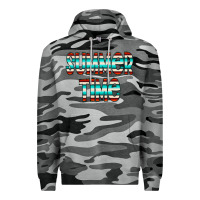 Slate Camo summer time serape doodle Premium Hoodie - CowCowDesign