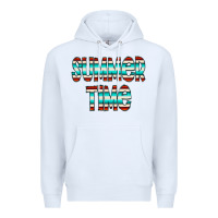 White summer time serape doodle Premium Hoodie - CowCowDesign