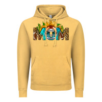 Vintage Mustard Football Mom Sunflower Leopard Vintage Hoodie - BundleAndBundleShop