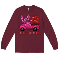 Burgundy valentine's day loads of love turck with balloons Long Sleeve Tee - RanaPortraitStore