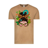 Vintage Camel Western  Messy Bun With Cactus Vintage Tee - BundleAndBundleShop