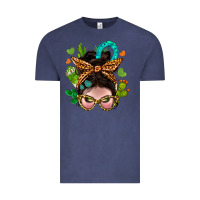 Vintage Denim Western  Messy Bun With Cactus Vintage Tee - BundleAndBundleShop