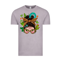 Vintage Zinc Western  Messy Bun With Cactus Vintage Tee - BundleAndBundleShop