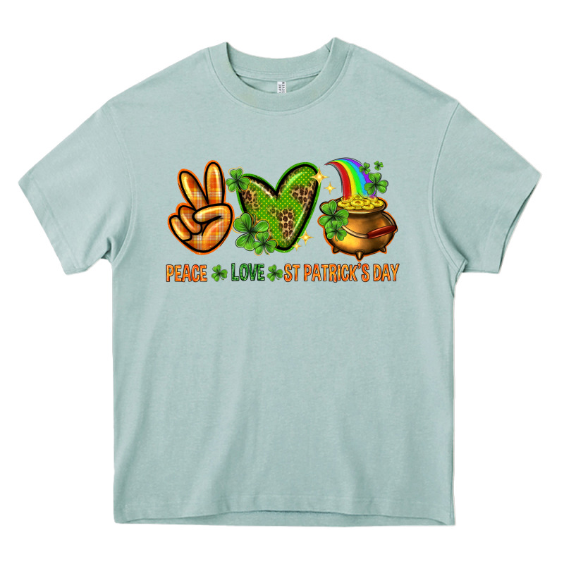 Peace Love St Patricks Day Heavy Core Tee by NancyCooperArtShop | Teevron