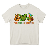 Cream peace love st patricks day Heavy Core Tee - NancyCooperArtShop