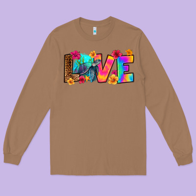 Turtle Love Long Sleeve Tee Designed By Ranaportraitstore