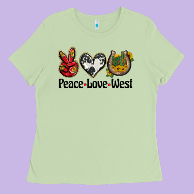 Peace Love West Ladies Tee Designed By Barkaloodesign