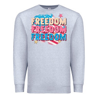 Heather Grey Freedom freedom freedom Premium Sweatshirt - FaDigitalArtStudio