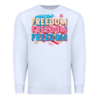 White Freedom freedom freedom Premium Sweatshirt - FaDigitalArtStudio