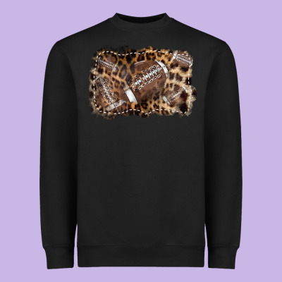 Football Background Leopard Heavyweight Sweatshirt Designed By Nancycooperartshop