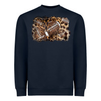 Navy Football background leopard Heavyweight Sweatshirt - NancyCooperArtShop