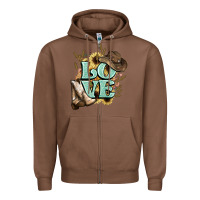 Chestnut Love boots hat western Cowboy Zipper Hoodie - HowdyJamesFarm
