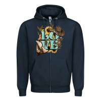 Navy Love boots hat western Cowboy Zipper Hoodie - HowdyJamesFarm