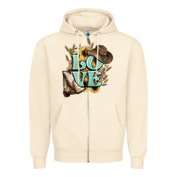 Sandshell Love boots hat western Cowboy Zipper Hoodie - HowdyJamesFarm
