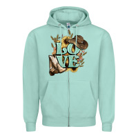 Seafoam Love boots hat western Cowboy Zipper Hoodie - HowdyJamesFarm