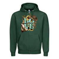 Sports Green Love boots hat western Cowboy Zipper Hoodie - HowdyJamesFarm