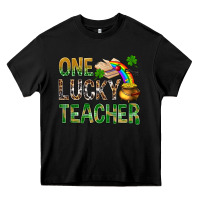 Black one lucky teacher st patricks Heavy Core Tee - NancyCooperArtShop