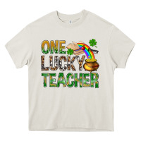 Cream one lucky teacher st patricks Heavy Core Tee - NancyCooperArtShop