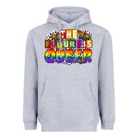 Heather Grey the future is queer Heavyweight Hoodie - FaDigitalArtStudio