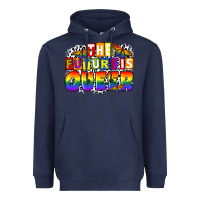 Navy the future is queer Heavyweight Hoodie - FaDigitalArtStudio