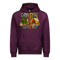 Mauve Wine Campfire Legend Urban Hoodie - CowhideDigitalArt