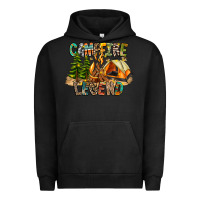 Pigment Black Campfire Legend Urban Hoodie - CowhideDigitalArt