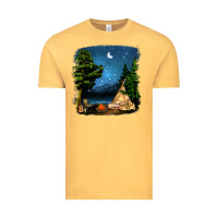 Vintage Mustard Night Glamping Camp With Wine Vintage Tee - BundleAndBundleShop