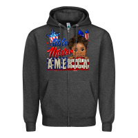Charcoal Heather little mister america black boy Zipper Hoodie - CowGirlArtShop