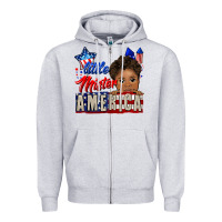 Heather Grey little mister america black boy Zipper Hoodie - CowGirlArtShop