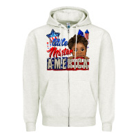 Oatmeal Heather little mister america black boy Zipper Hoodie - CowGirlArtShop