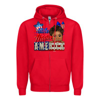 Red little mister america black boy Zipper Hoodie - CowGirlArtShop