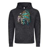 Vintage Black western indian headdress with skull Vintage Hoodie - RanaPortraitStore