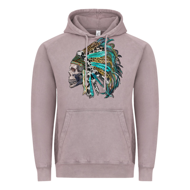 Western Indian Headdress With Skull Vintage Hoodie by RanaPortraitStore | Teevron