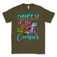 Army Green Queen Of The Camper Classic Tee - BundleAndBundleShop