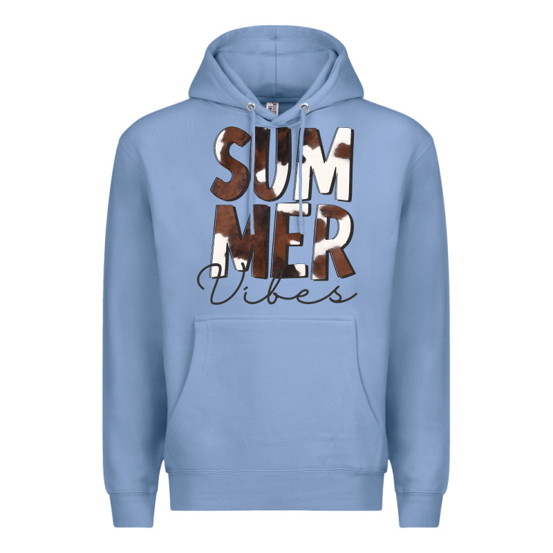 Summer Vibes Brown White Cowhide Premium Hoodie by CowCowDesign | Teevron