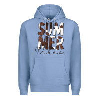 Colony Blue Summer Vibes Brown White Cowhide Premium Hoodie - CowCowDesign