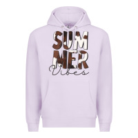 Lilac Summer Vibes Brown White Cowhide Premium Hoodie - CowCowDesign