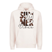 Pale Pink Summer Vibes Brown White Cowhide Premium Hoodie - CowCowDesign