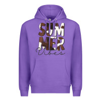 Purple Summer Vibes Brown White Cowhide Premium Hoodie - CowCowDesign