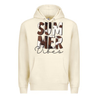 Sandshell Summer Vibes Brown White Cowhide Premium Hoodie - CowCowDesign
