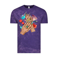 Cloud Purple Western Nail Art With Nail Material Bbs Vintage Tee - BundleAndBundleShop