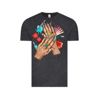 Vintage Black Western Nail Art With Nail Material Bbs Vintage Tee - BundleAndBundleShop