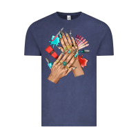 Vintage Denim Western Nail Art With Nail Material Bbs Vintage Tee - BundleAndBundleShop