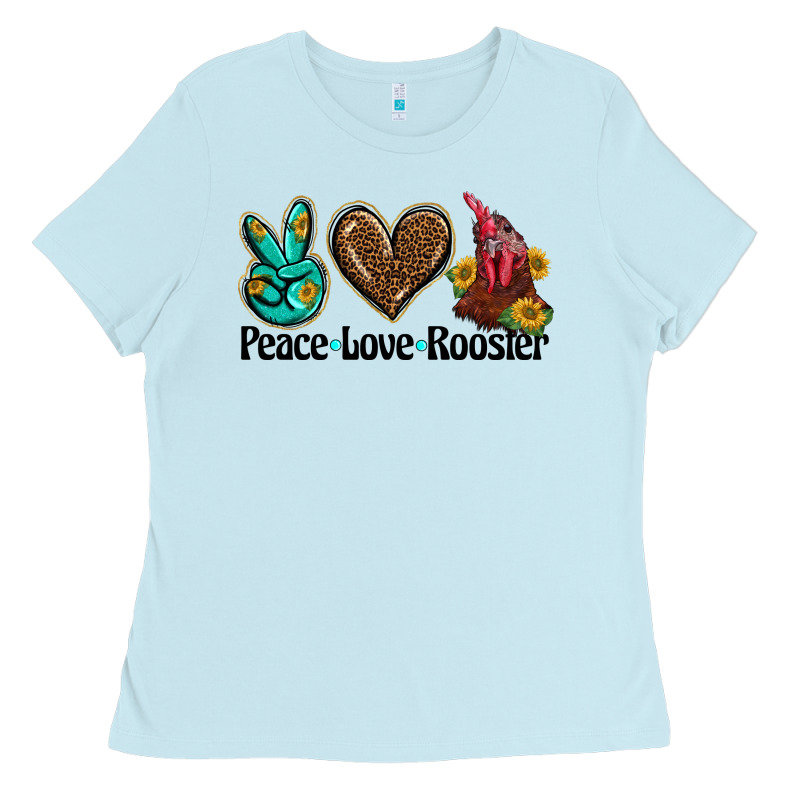 Peace Love Rooster Ladies Tee by BarkalooDesign | Teevron