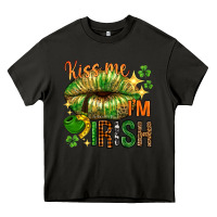 Asphalt kiss me im irish with lip Heavy Core Tee - NancyCooperArtShop