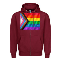 Burgundy Pride flag Zipper Hoodie - CowGirlArtShop